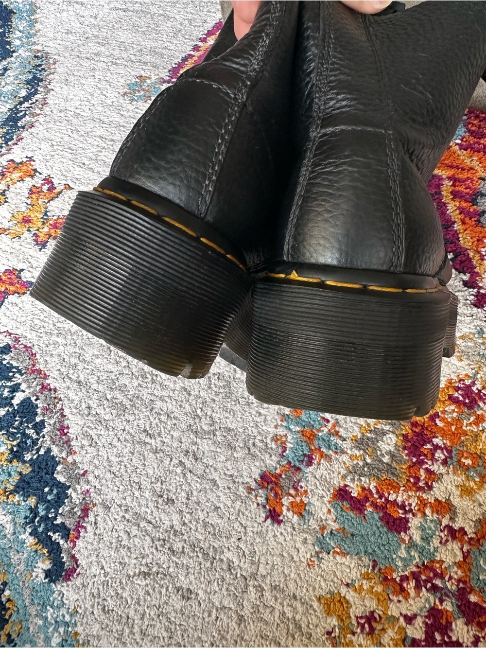 Dr. Martens | Docs SINCLAIR Leather Platform Zip + Lace Up Boots in Black - Picture 6 of 13